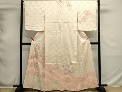 平和屋着物■訪問着　総絞り　重ね山花文　暈し染め　銀彩　正絹　逸品　DABH1921cd