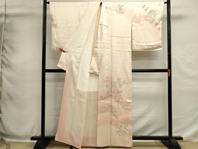 平和屋着物■訪問着　総絞り　重ね山花文　暈し染め　銀彩　正絹　逸品　DABH1921cd