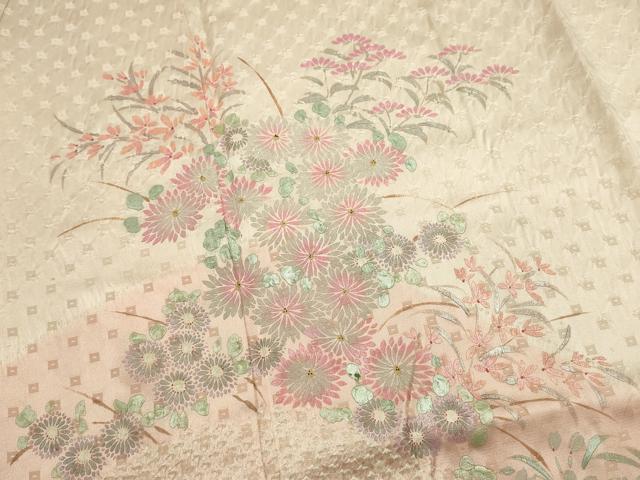 平和屋着物■訪問着　総絞り　重ね山花文　暈し染め　銀彩　正絹　逸品　DABH1921cd