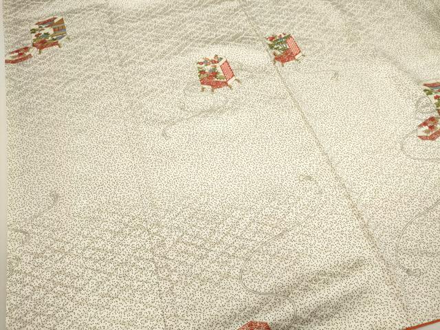 平和屋着物■上質な小紋　貝桶花文　金彩　正絹　逸品　DABH1922cd