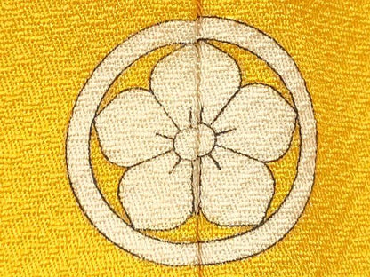 平和屋着物■上質な色無地　雲重ね花地紋　向日葵色　正絹　逸品　DABH1930cd