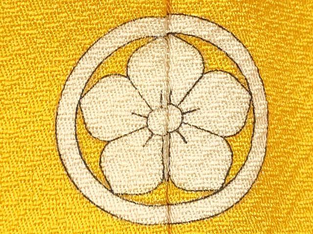 平和屋着物■上質な色無地　雲重ね花地紋　向日葵色　正絹　逸品　DABH1930cd