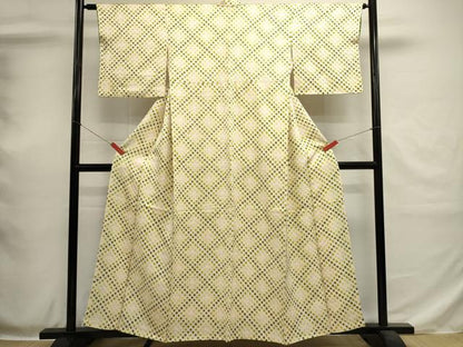 平和屋着物■上質な小紋　総絞り　菱繋ぎ　正絹　逸品　DABH1942cd