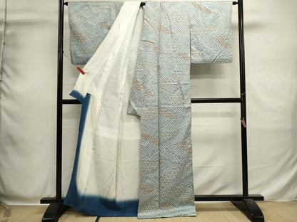 平和屋着物■上質な小紋　総絞り　抽象文様　金彩　正絹　逸品　DABH1946cd