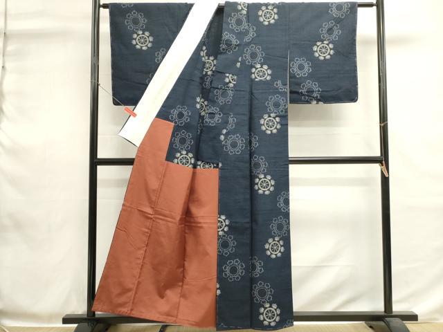 平和屋着物■上質な紬　抽象文様　胴抜き仕立て　正絹　逸品　未使用　DABH1956cd