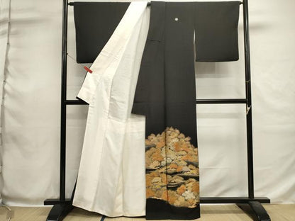 平和屋着物■豪華黒留袖　作家物　風景文　暈し染め　金銀彩　正絹　逸品　DABH1957cd
