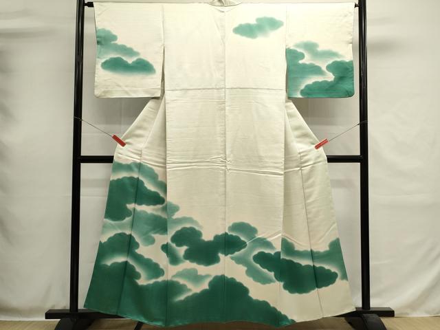 平和屋着物■訪問着　雲重ね文　青海波　暈し染め　金通し地　正絹　逸品　DABH1962cd