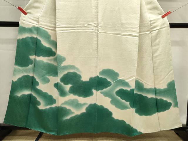 平和屋着物■訪問着　雲重ね文　青海波　暈し染め　金通し地　正絹　逸品　DABH1962cd