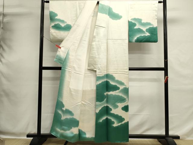 平和屋着物■訪問着　雲重ね文　青海波　暈し染め　金通し地　正絹　逸品　DABH1962cd
