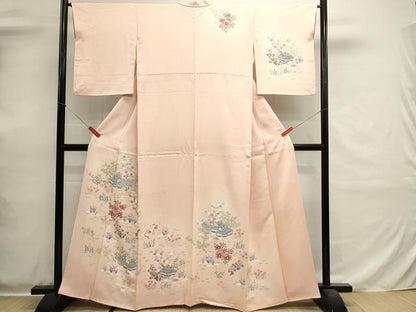 平和屋着物■訪問着　友禅　風景花文　暈し染め　正絹　逸品　DABH1963cd