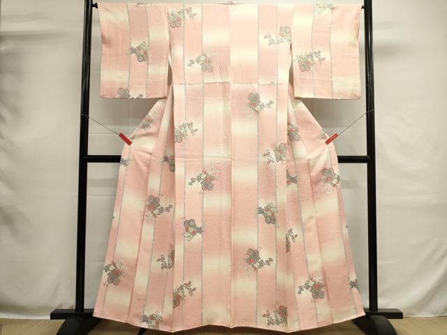 平和屋着物■上質な小紋　花車文　暈し染め　金彩　正絹　逸品　DABH1970cd