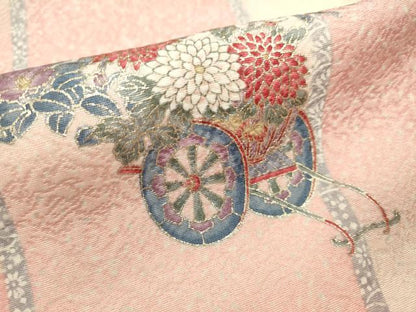 平和屋着物■上質な小紋　花車文　暈し染め　金彩　正絹　逸品　DABH1970cd