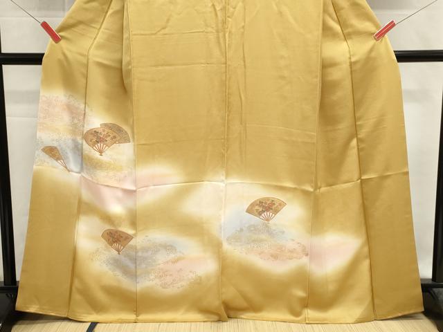 平和屋着物■中国三大刺繍　スワトウ刺繍　汕頭刺繍　総刺繍　訪問着　扇面花文　暈し染め　金彩　正絹　逸品　DABH1974cd