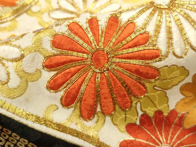 平和屋着物■豪華振袖　駒刺繍　荒波文　菊唐草　金彩　正絹　逸品　DABH1979cd