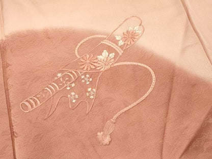 平和屋着物■訪問着　総刺繍　花笛文　暈し染め　正絹　逸品　DABH1982cd