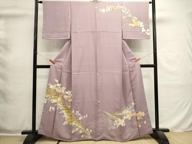 平和屋着物■訪問着　流水掛船花文　金彩　正絹　逸品　DABH1987cd