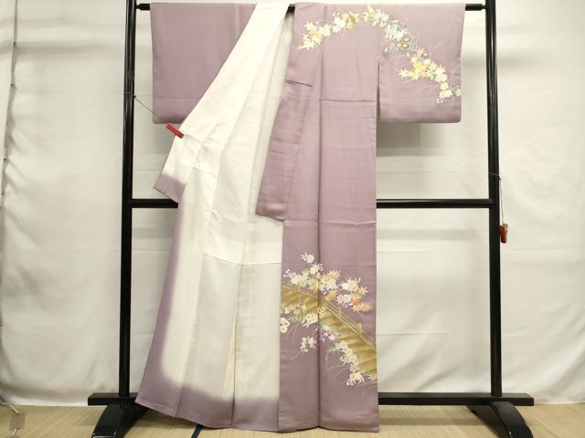 平和屋着物■訪問着　流水掛船花文　金彩　正絹　逸品　DABH1987cd