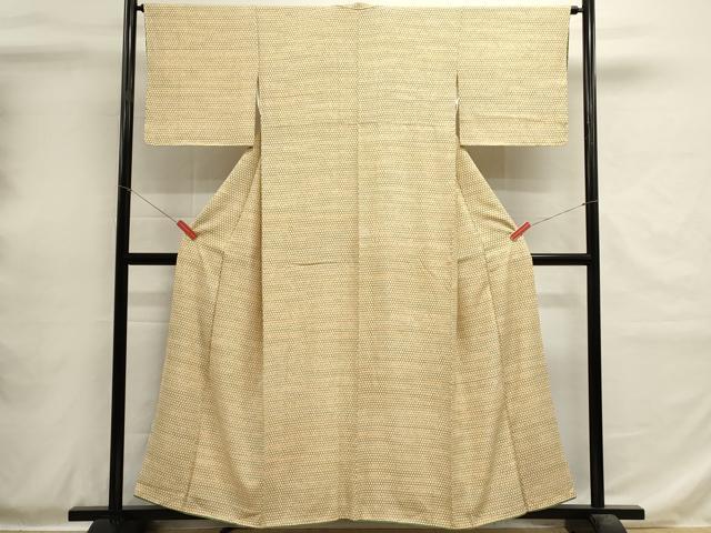 平和屋着物■上質な小紋　籠目文様　正絹　逸品　DABH1989cd