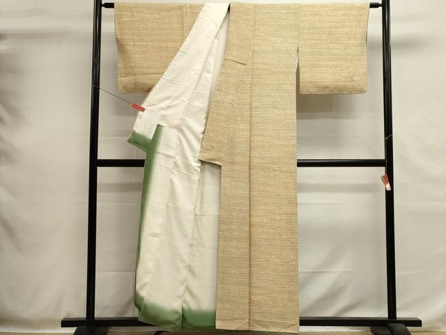 平和屋着物■上質な小紋　籠目文様　正絹　逸品　DABH1989cd