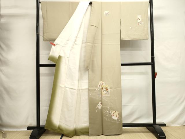 平和屋着物■訪問着　色紙重ね花文　暈し染め　金銀彩　正絹　逸品　DABH1990cd