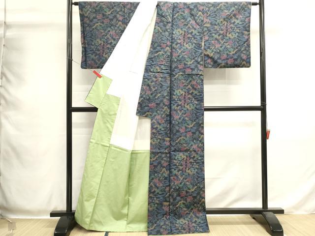 平和屋着物■本場大島紬　風景文　正絹　逸品　DABH1992cd