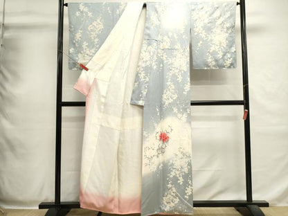 平和屋着物■訪問着　草花文　乱菊　牡丹　暈し染め　正絹　逸品　DABH1997cd