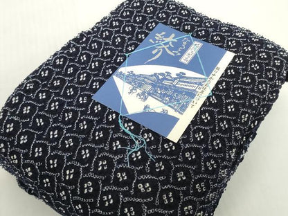 平和屋着物＊夏物 有松鳴海絞り 浴衣 反物 着尺 湯のし前 菱花文 証紙・箱付き 綿 逸品 未使用 DABH2012zzz