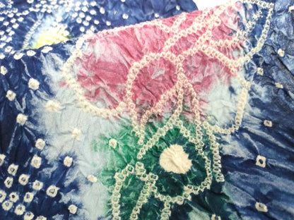 平和屋着物＊夏物　有松鳴海絞り　浴衣　反物　着尺　湯のし前　花蝶文　綿　逸品　未使用　DABH2016zzz