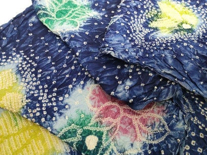 平和屋着物＊夏物　有松鳴海絞り　浴衣　反物　着尺　湯のし前　花蝶文　綿　逸品　未使用　DABH2016zzz