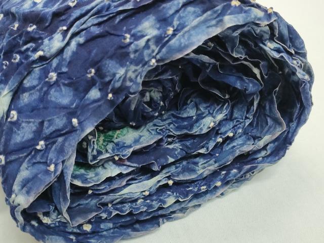 平和屋着物＊夏物　有松鳴海絞り　浴衣　反物　着尺　湯のし前　花蝶文　綿　逸品　未使用　DABH2016zzz