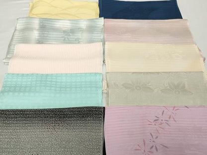 平和屋着物＊夏物 和装小物 帯揚げ10枚セット 絽 縦絽　蜻蛉 トンボ 撫子地紋 芝地紋 水玉地紋　全て正絹 逸品 DABH2025zzz