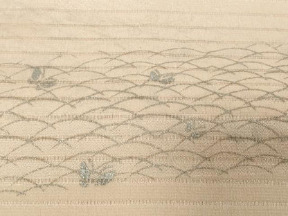 平和屋着物＊夏物 和装小物 帯揚げ10枚セット 絽 縦絽 絽縮緬 紗 刺繍　芝蝶 桔梗 草花 流水花　銀彩　全て正絹 逸品 DABH2045zzz