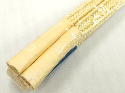平和屋着物●和装小物　帯締め・帯揚げセット　草木染　黄金色　冠組　さが美扱い　逸品　未使用　DABH2061zzz