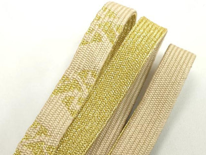 平和屋着物●和装小物　帯締め・帯揚げセット　霞文　高麗組　金糸　逸品　未使用　DABH2063zzz
