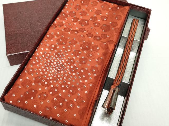 平和屋着物●和装小物　帯締め・帯揚げセット　梅地紋　小花　逸品　未使用　DABH2066zzz