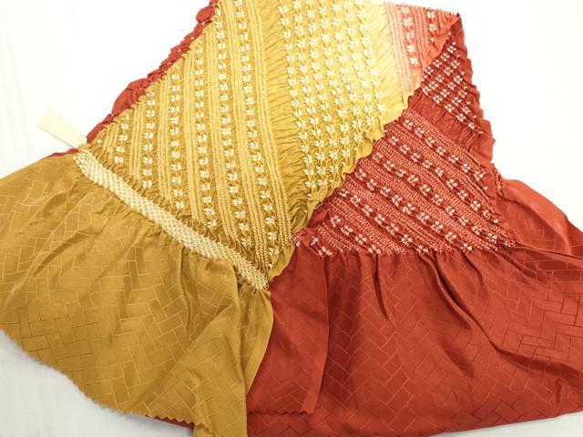 平和屋着物●和装小物　帯締め・帯揚げセット　中抜き絞り　斜線文　逸品　未使用　DABH2067zzz
