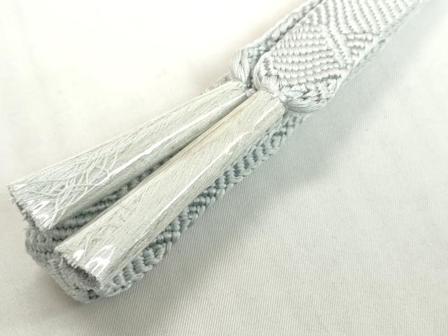 平和屋着物●和装小物　帯締め・帯揚げセット　法事用　雪輪花地紋　灰青色　逸品　未使用　DABH2069zzz