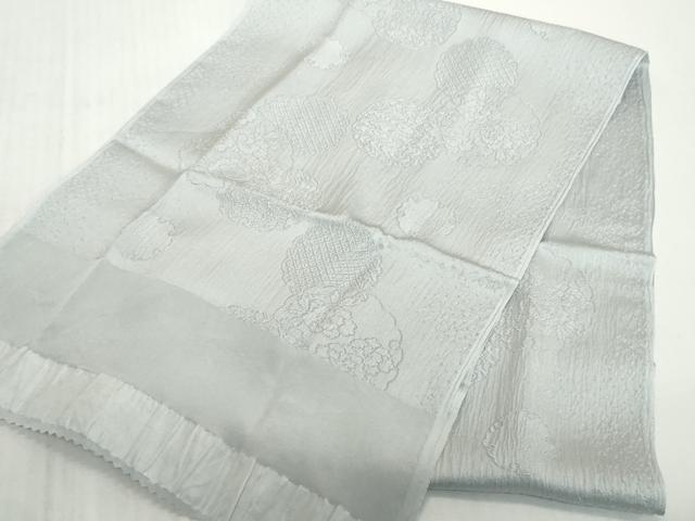 平和屋着物●和装小物　帯締め・帯揚げセット　法事用　雪輪花地紋　灰青色　逸品　未使用　DABH2069zzz