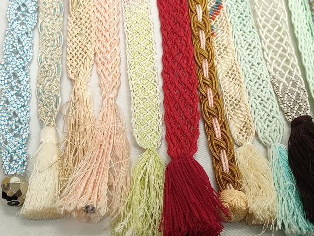 平和屋着物＊夏物　和装小物　帯締め20本セット　レース織　金糸　逸品　DABH2077zzz