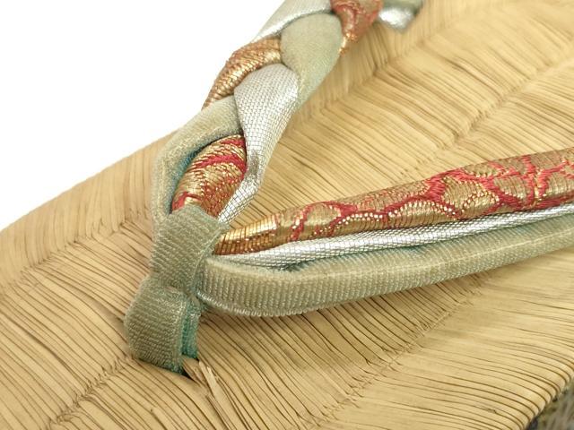 平和屋本店●和装小物　子供　ぽっくり下駄　こっぽり・おこぼ下駄　畳表　金蒔絵　御所車 鶴　逸品　DABH2084zzz
