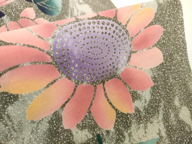 平和屋着物＊夏物　浴衣　反物　着尺　四季の本染　注染　向日葵　ひまわり　綿　未使用　DABH2091zzz