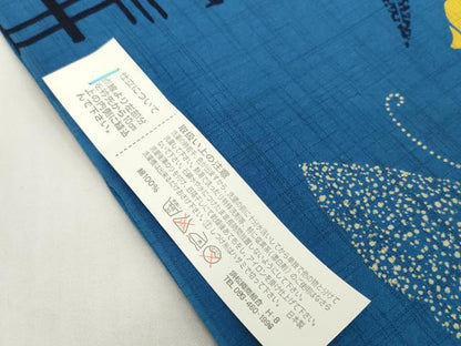 平和屋着物＊夏物　浴衣　反物　着尺　杜若に蝶　綿　未使用　DABH2096zzz