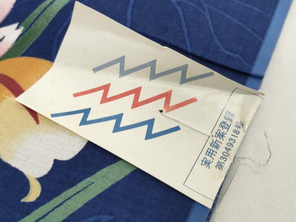 平和屋着物＊夏物　浴衣　反物　着尺　杜若　カキツバタ　綿　未使用　DABH2098zzz