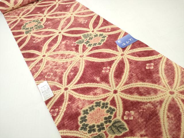 平和屋着物＊夏物　浴衣　反物　着尺　七宝花文　紫陽花　さが美扱い　綿　逸品　未使用　DABH2104zzz