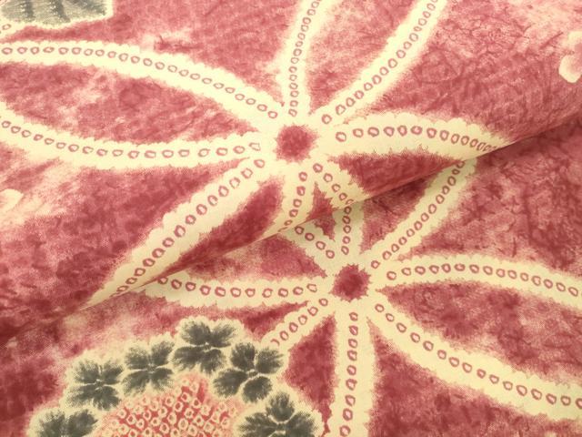 平和屋着物＊夏物　浴衣　反物　着尺　七宝花文　紫陽花　さが美扱い　綿　逸品　未使用　DABH2104zzz