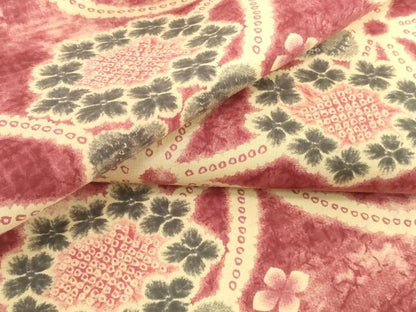 平和屋着物＊夏物　浴衣　反物　着尺　七宝花文　紫陽花　さが美扱い　綿　逸品　未使用　DABH2104zzz