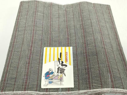 平和屋着物＊夏物　阿波しじら織　浴衣　反物　着尺　正藍染　格子　証紙付き　綿　逸品　未使用　DABH2114zzz