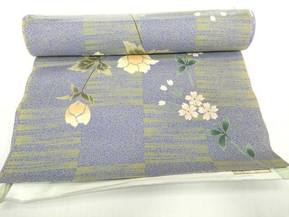 平和屋着物＊夏物　浴衣　反物　着尺　三井ゆり　枝花文　綿　未使用　DABH2117zzz