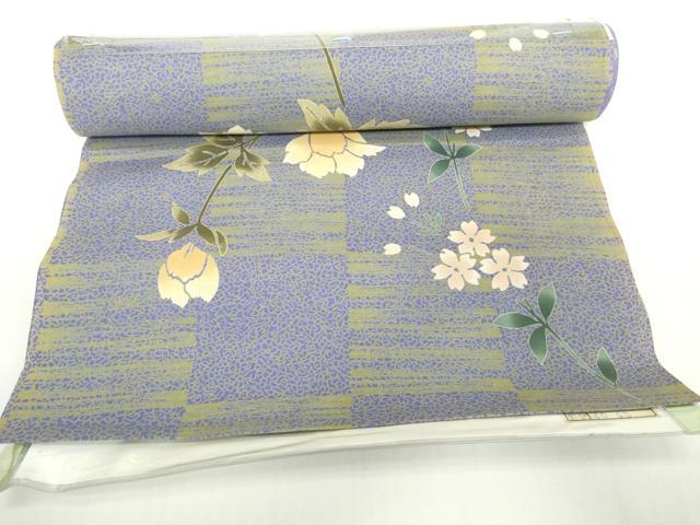平和屋着物＊夏物　浴衣　反物　着尺　三井ゆり　枝花文　綿　未使用　DABH2117zzz