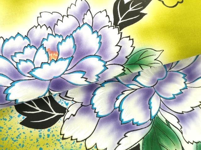 平和屋着物＊夏物 世界的ファッションデザイナー　山本寛斎　kansaiブランド 浴衣 反物 着尺 牡丹 綿 逸品 未使用 DABH2121zzz